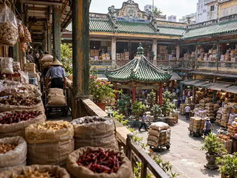 Illustration of Binh Tay Market