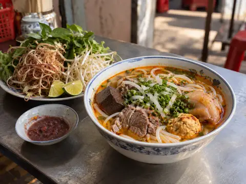 Illustration of Bun Bo Me Keo
