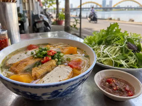 Illustration of Bun Cha Ca Hon