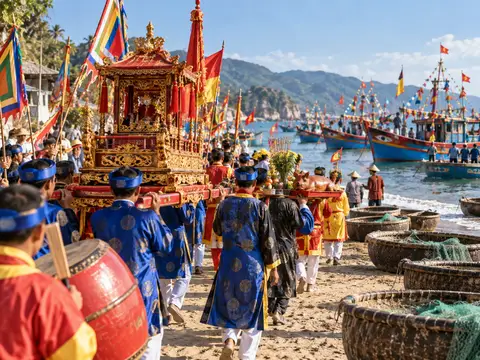 Illustration of Cau Ngu Fishermen Festival