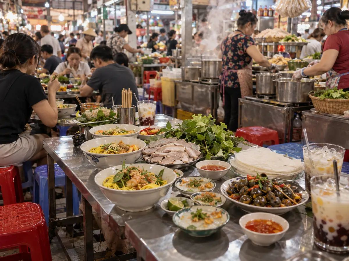 Illustration of Cho Con Market Food Court