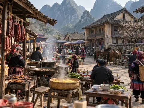 Illustration of Dong Van Market