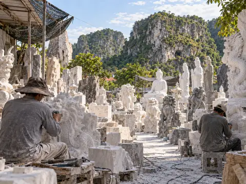 Illustration of Non Nuoc Stone Carving Village