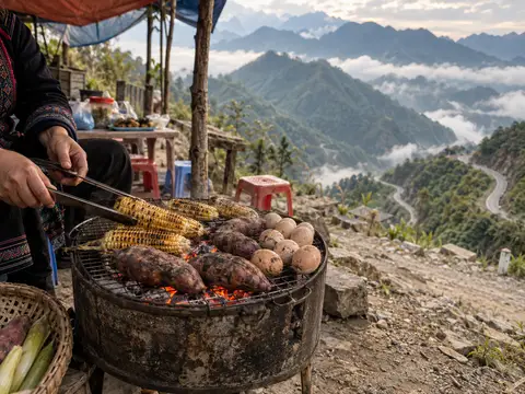 Illustration of O Quy Ho Pass Roadside Grills