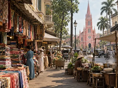 Illustration of Tan Dinh Market