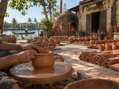 Illustration of Thanh Ha Pottery Village