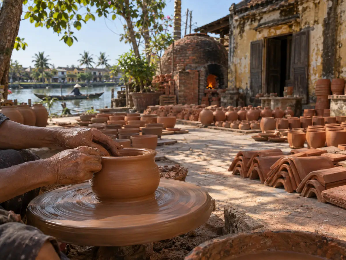 Illustration of Thanh Ha Pottery Village
