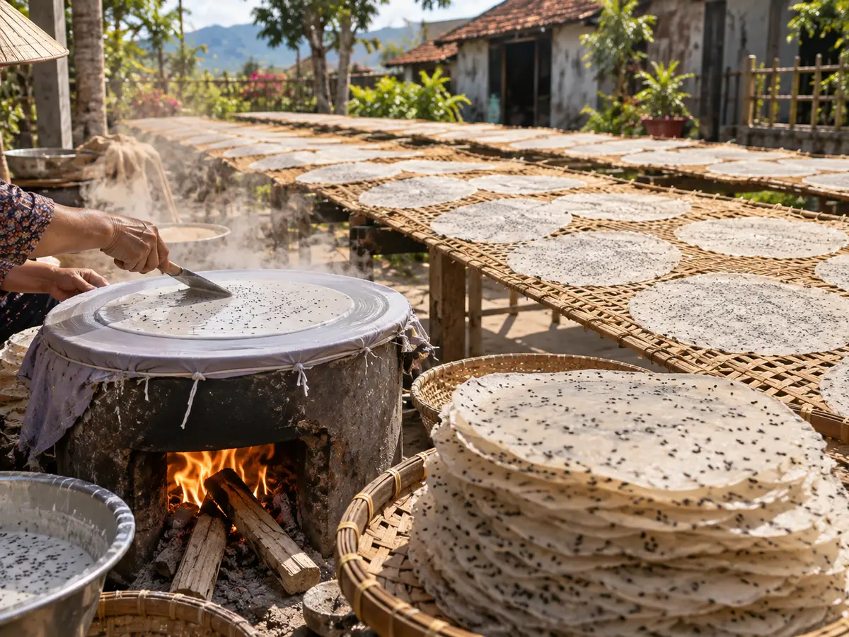 Illustration of Tuy Loan Rice Paper Village