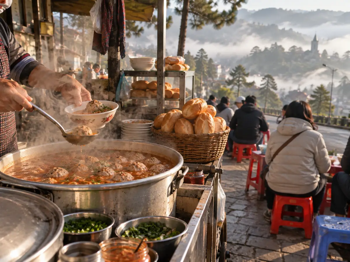 Illustration of Da Lat Xiu Mai Banh Mi Cart